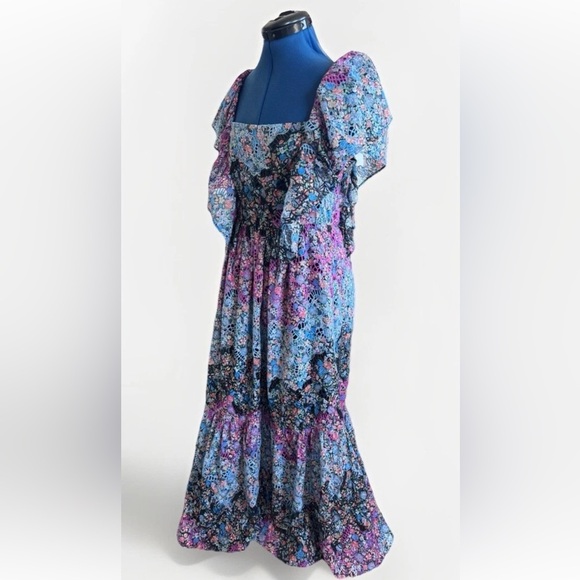 Anthropologie Clementina Eyelet Floral Boho Maxi Dress Women’s Size M - Picture 6 of 16